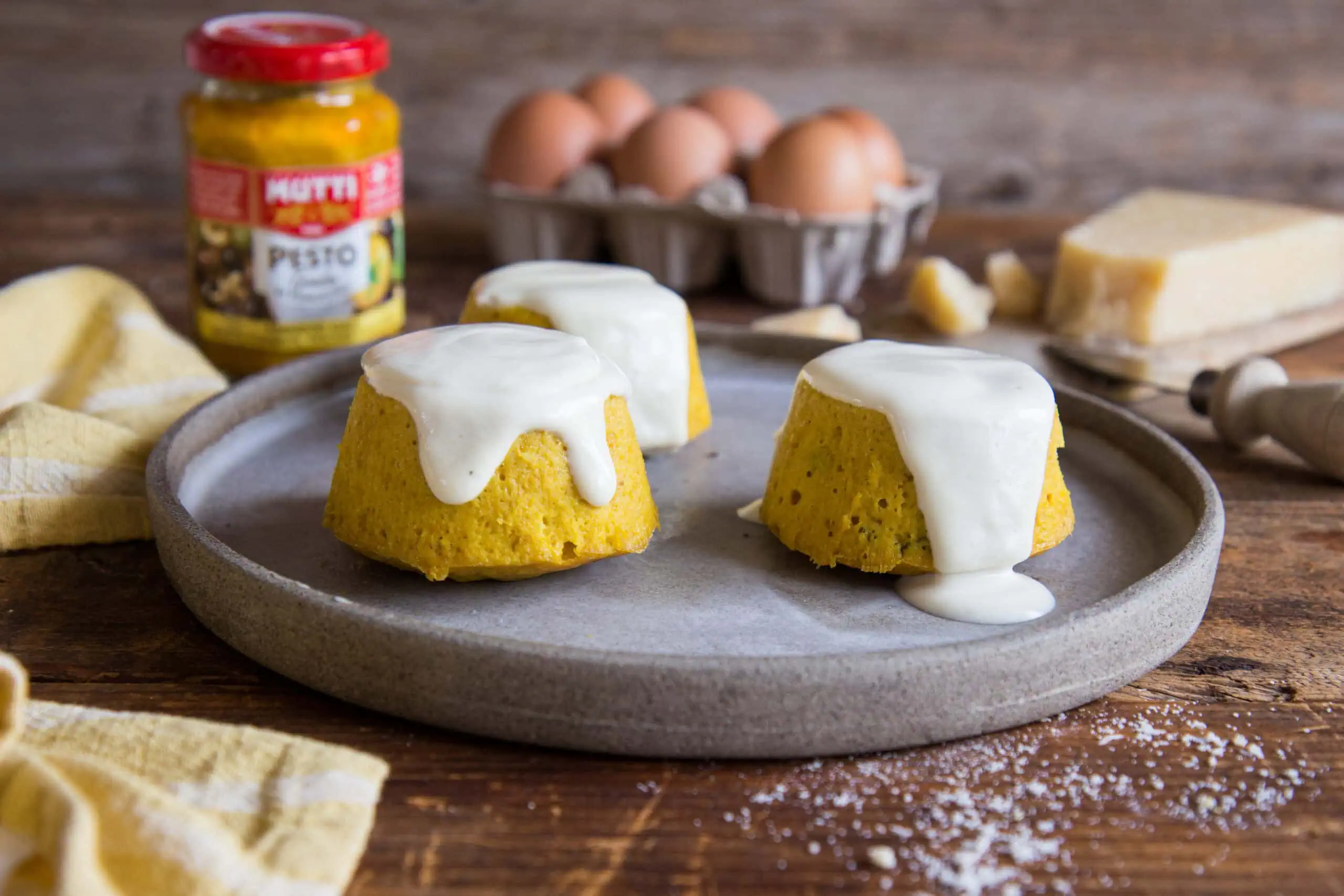 Savory Flan with Yellow Pesto