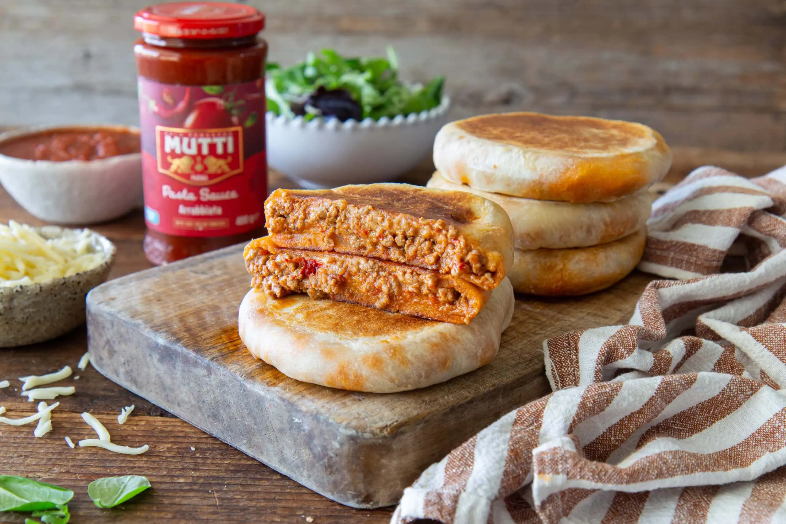 Focaccia Burger with Beef and Mozzarella