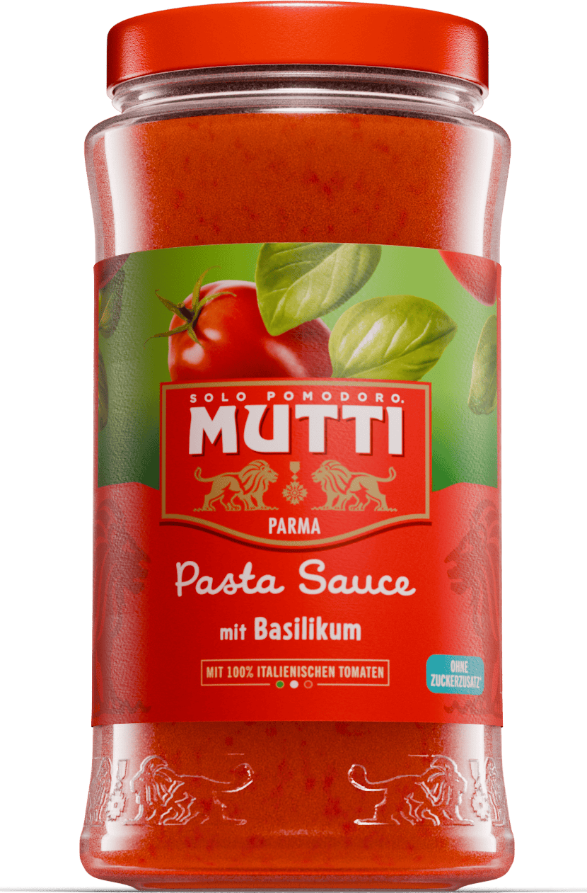Pasta Sauce mit Rossoro Tomaten mit Basilikum Genovese DOP