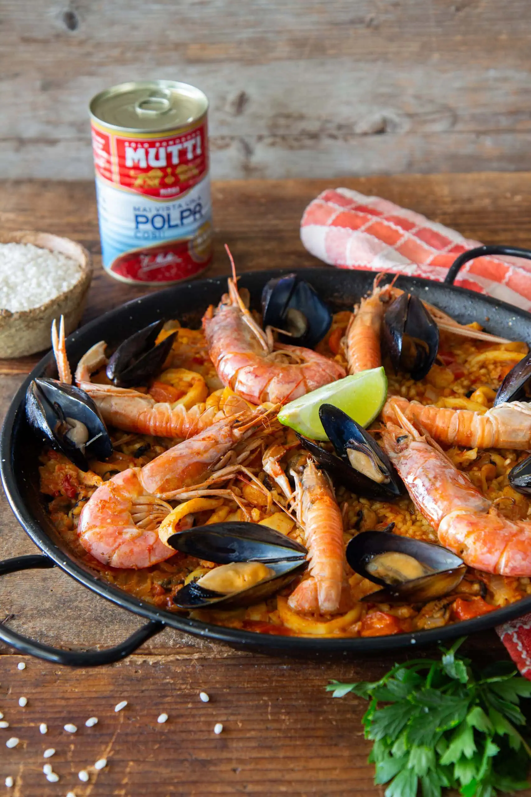 Paella mit Meeresfrüchten