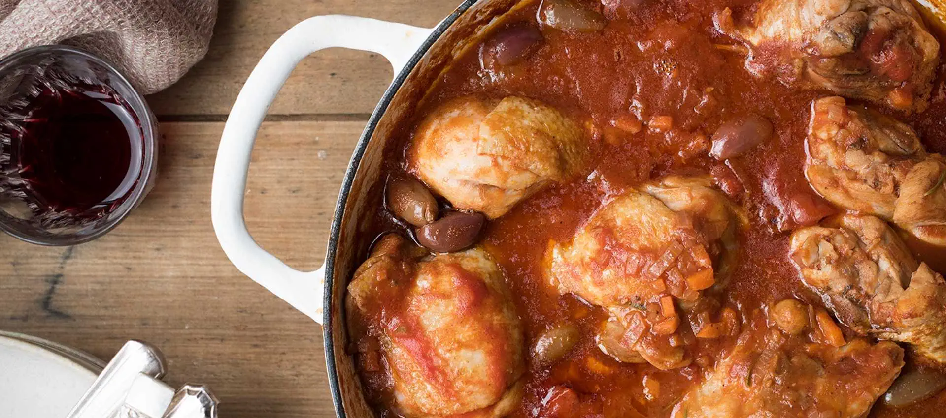 Chicken cacciatora with sieved tomatoes