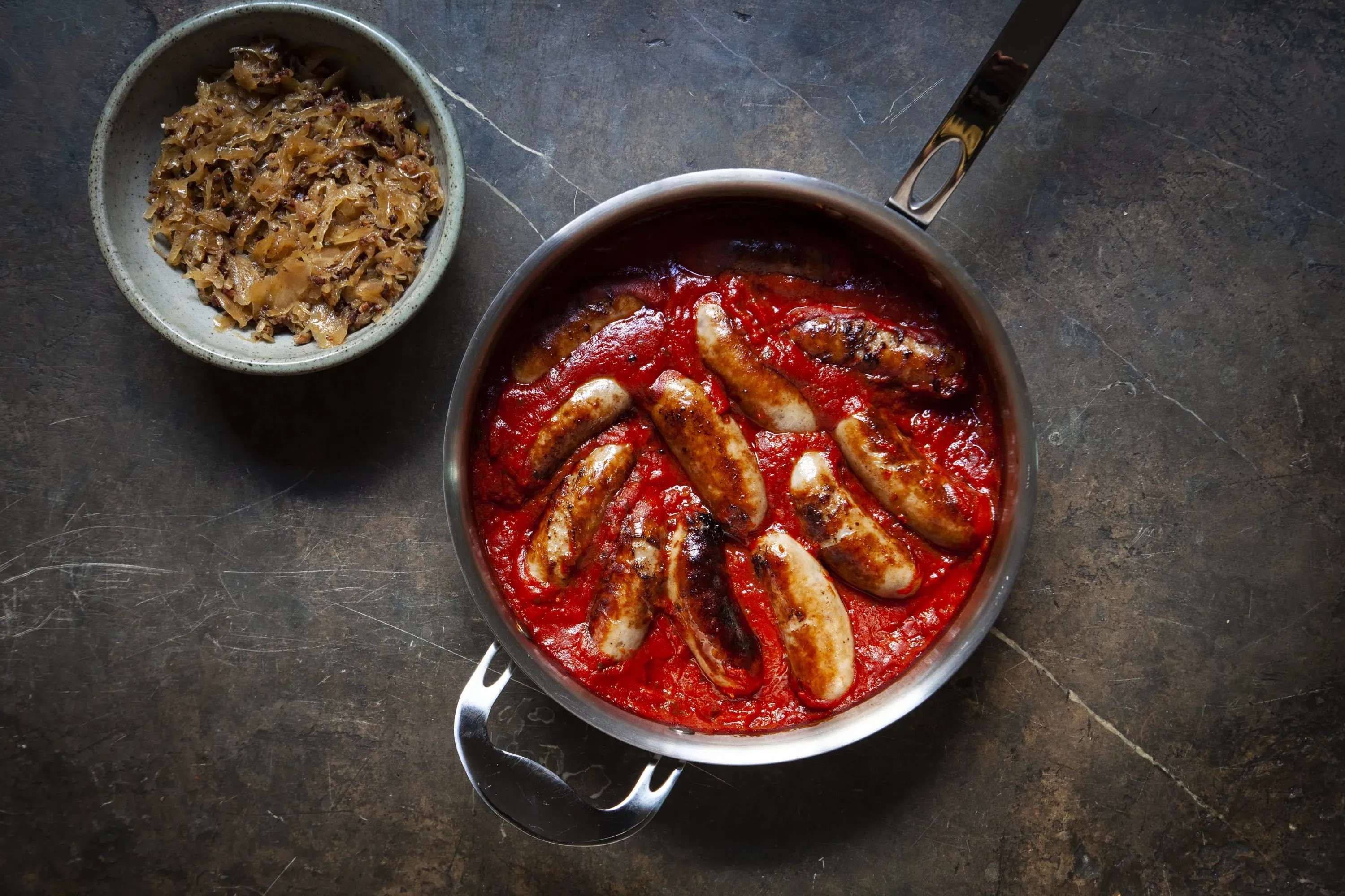Lamb sausages recipe with tomato sauce