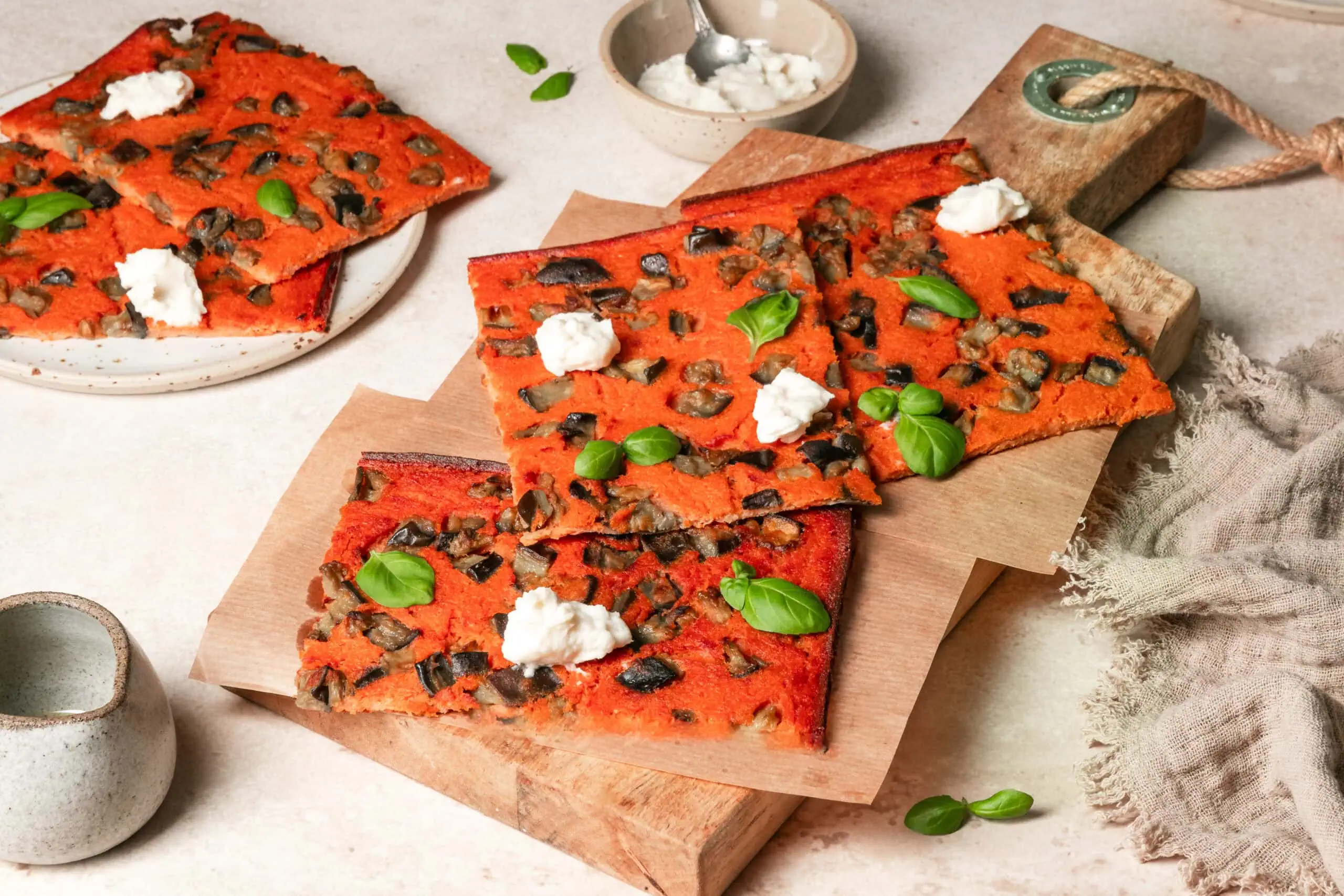 Tomato Farinata with Eggplants Tomato Farinata with Eggplants
