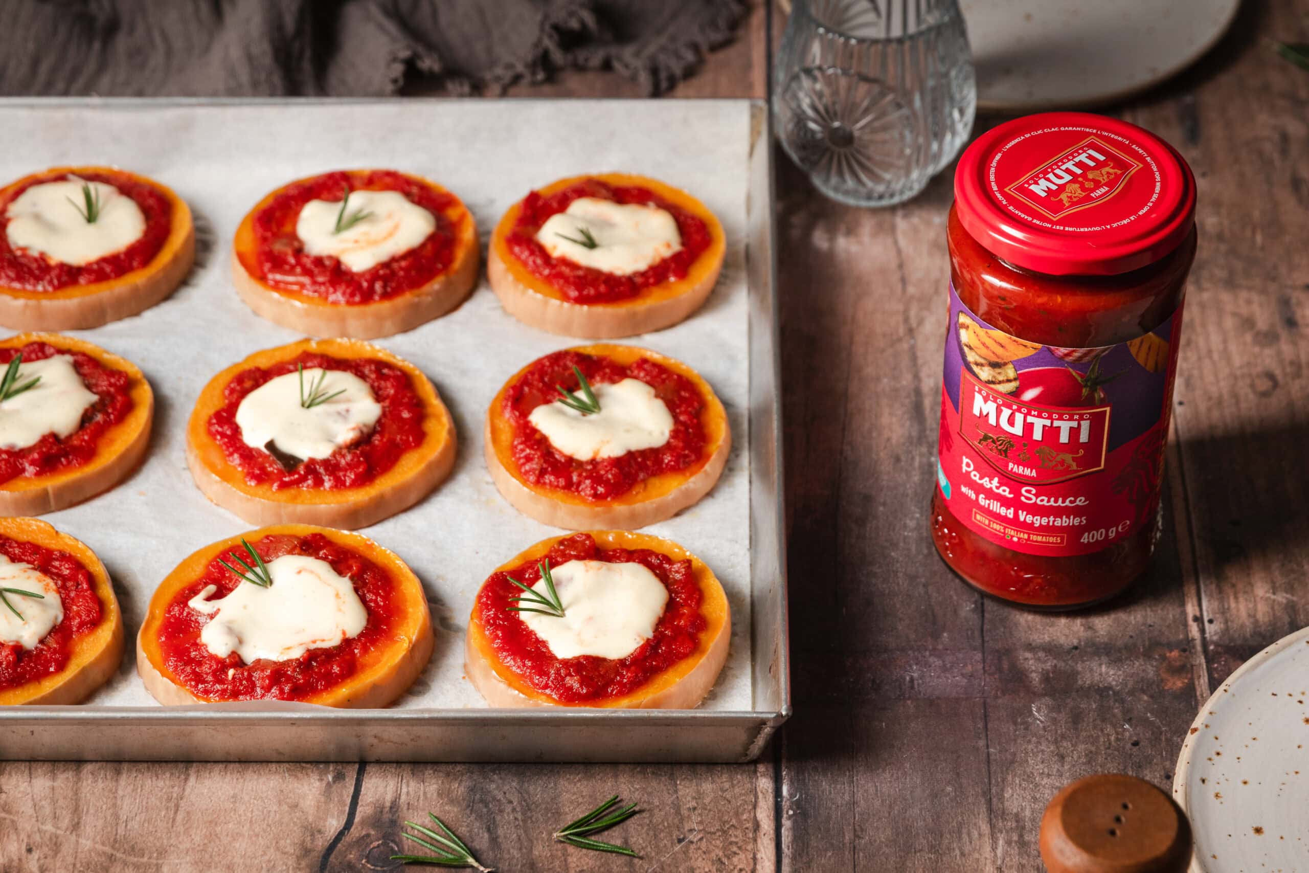 Pumpkin Mini Pizzas with Tomato Sauce