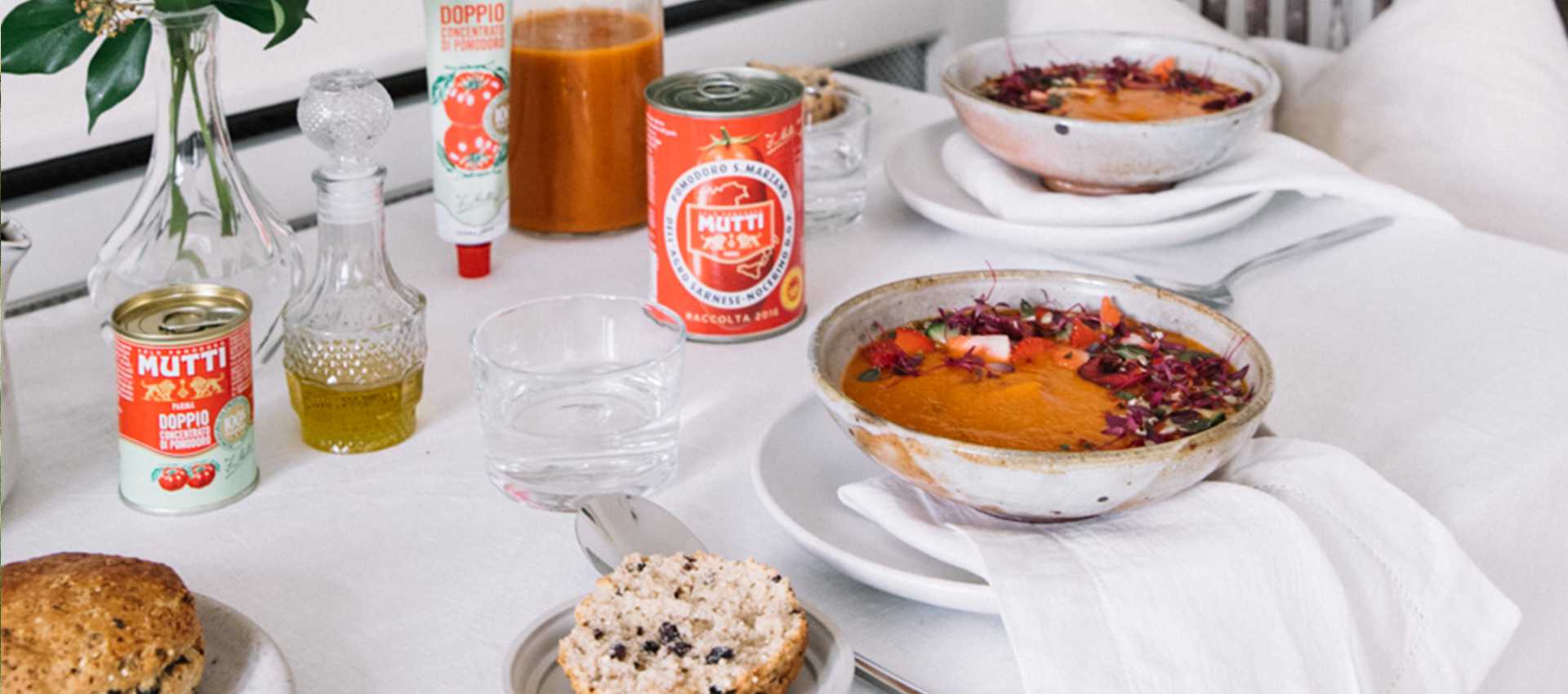 Gazpacho soup with cherry tomatoes