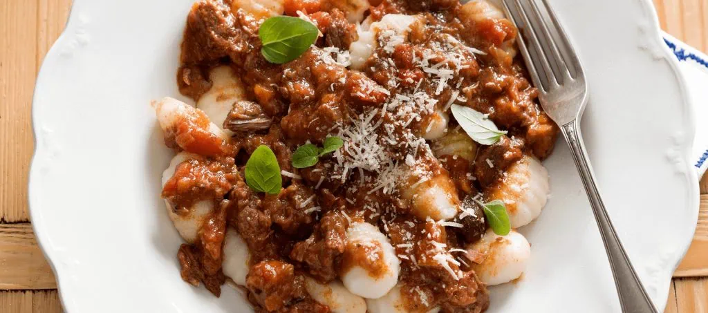 Slow cooked beef with gnocchi
