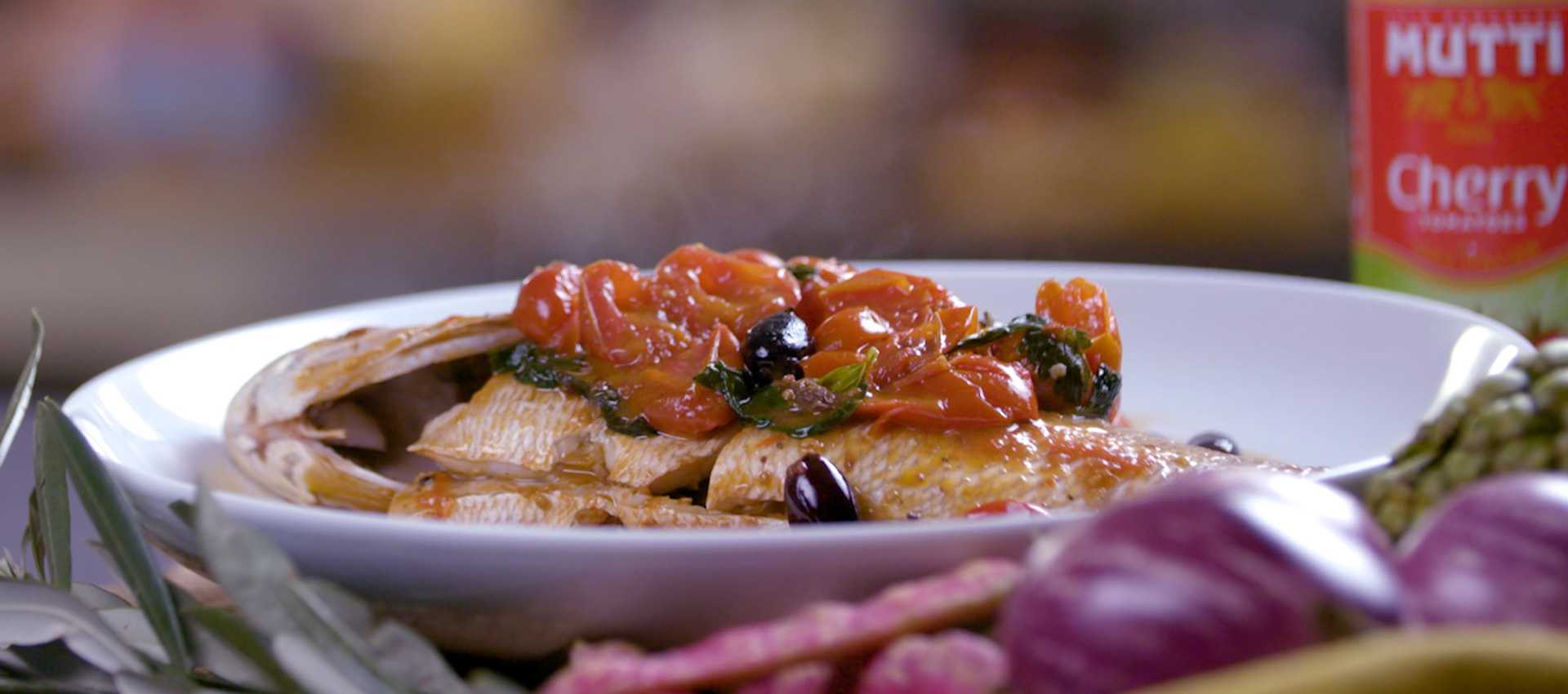 Red snapper recipe with cherry tomatoes