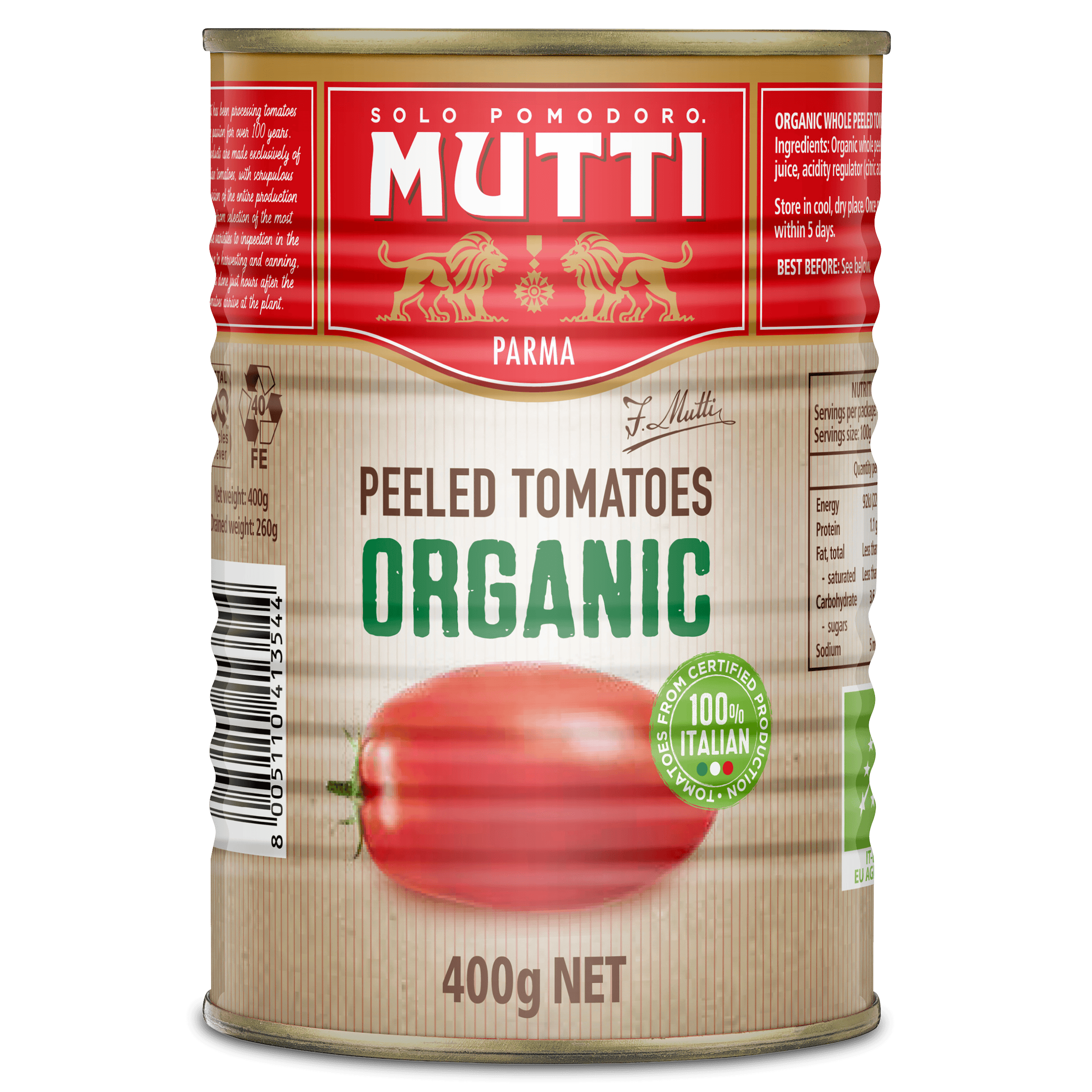 Organic peeled tomatoes