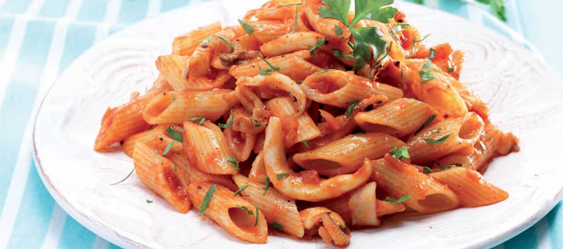 Pasta met inktvis