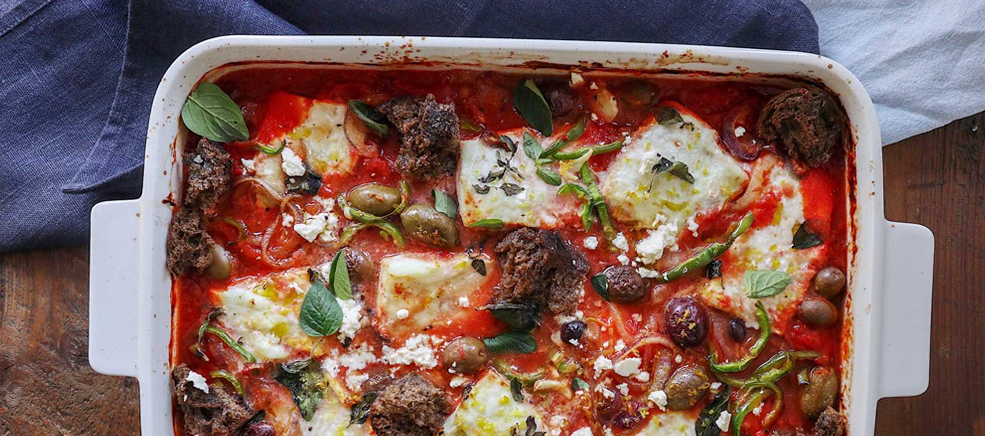 Cod with tomato and olives