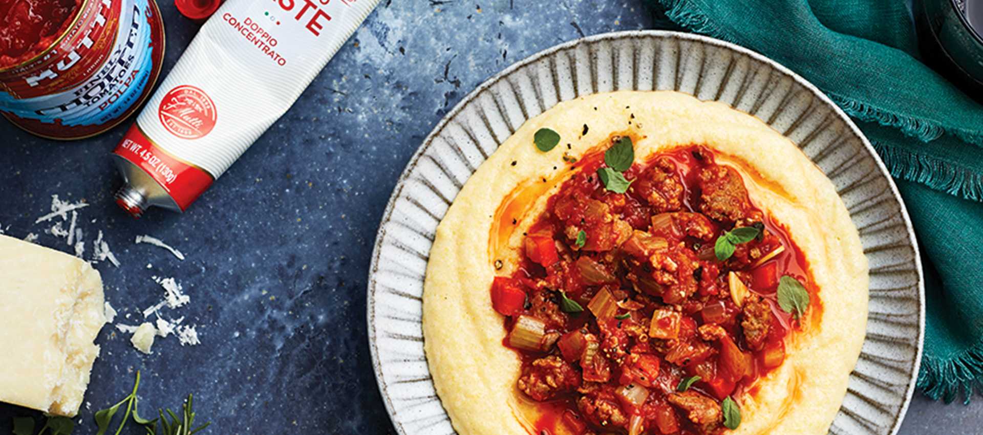Polenta and sausage ragu
