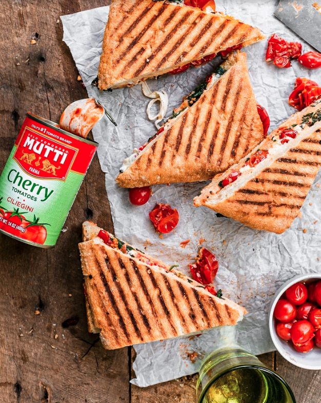 Cherry Tomato & Spinach Panini with Burrata