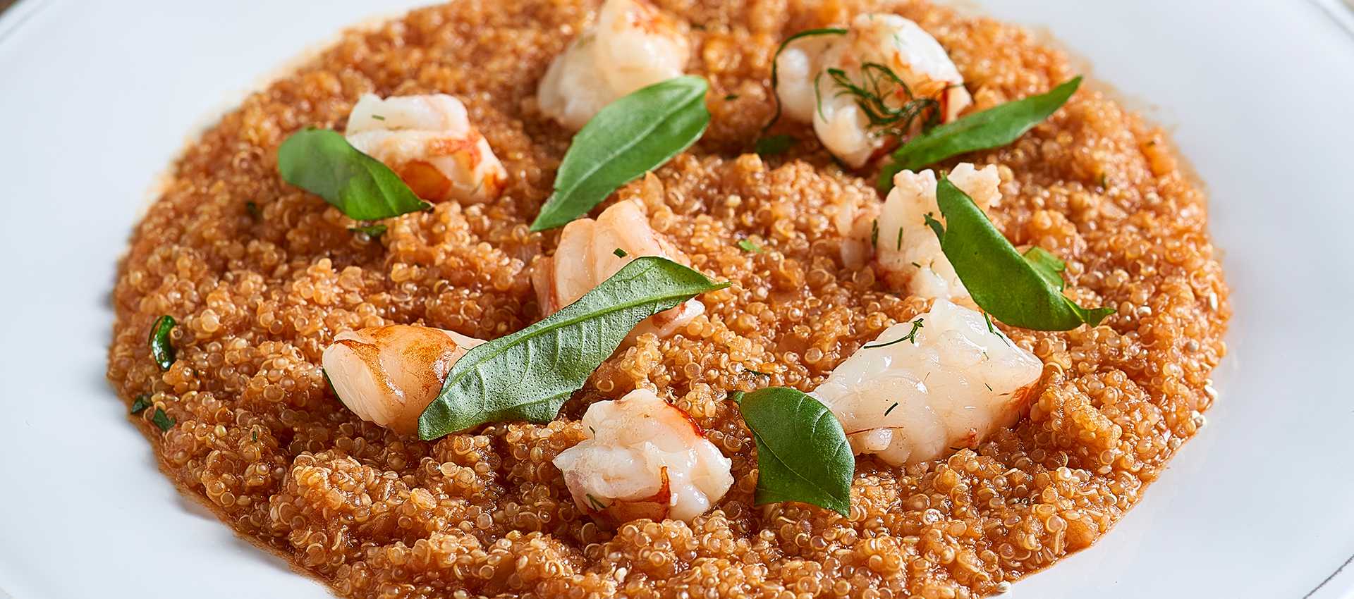 Quinoa al pomodoro e code di gambero