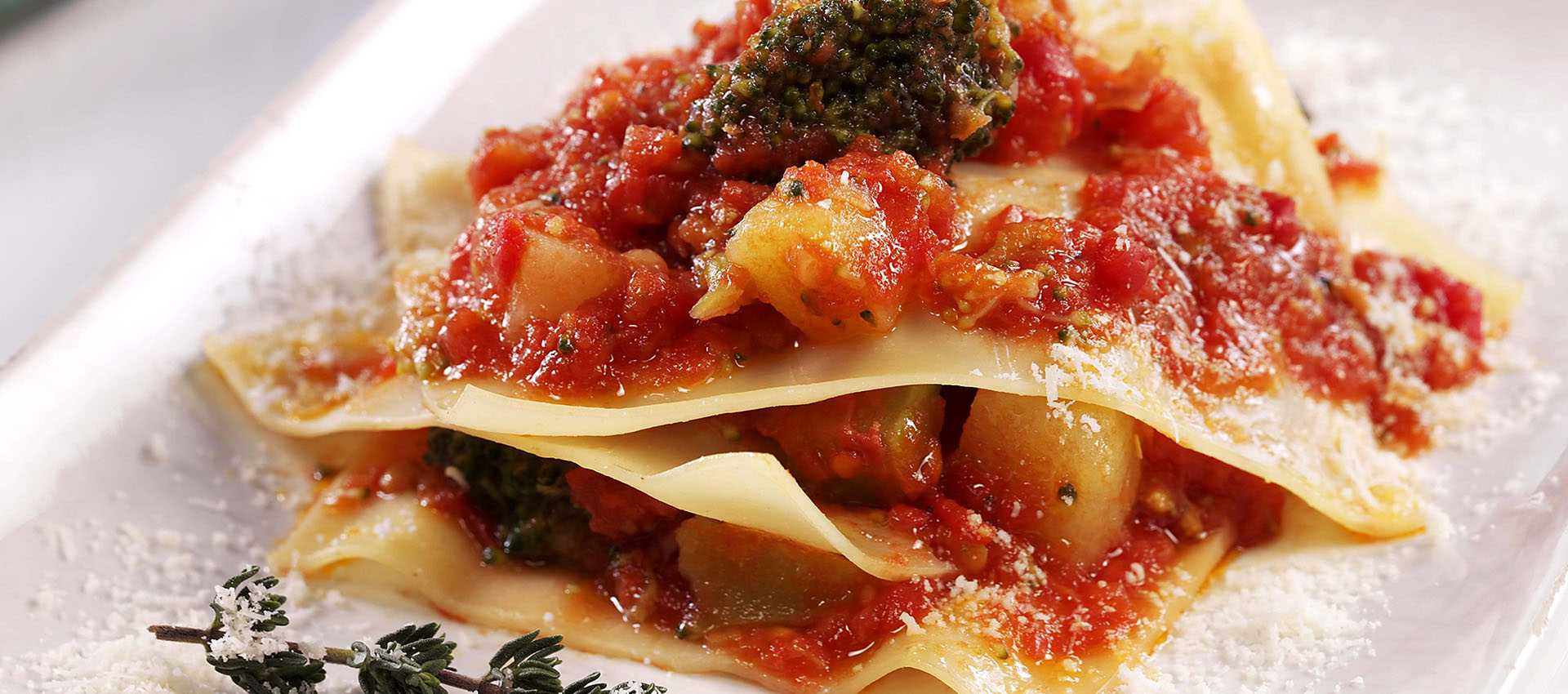 Lasagnetta scomposta con patate e broccoli