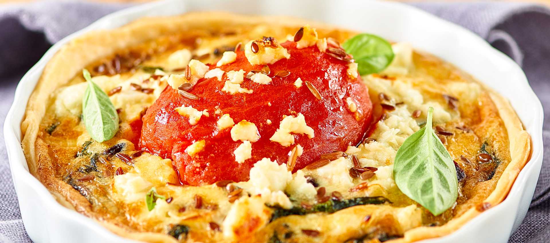 Pelato in quiche di feta e spinaci