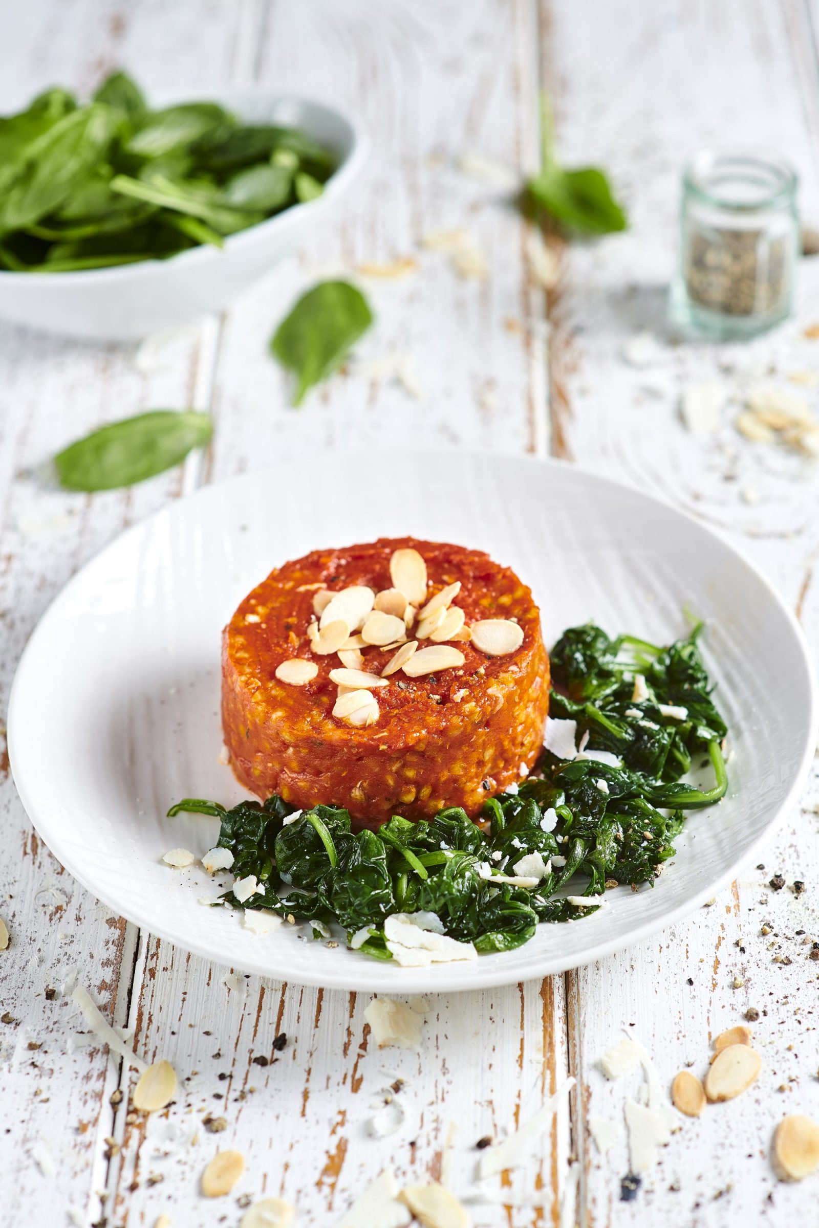 Grano saraceno rosso con spinacini e ricotta salata