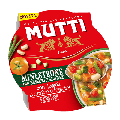 Minestrone con pomodori gialli e rossi