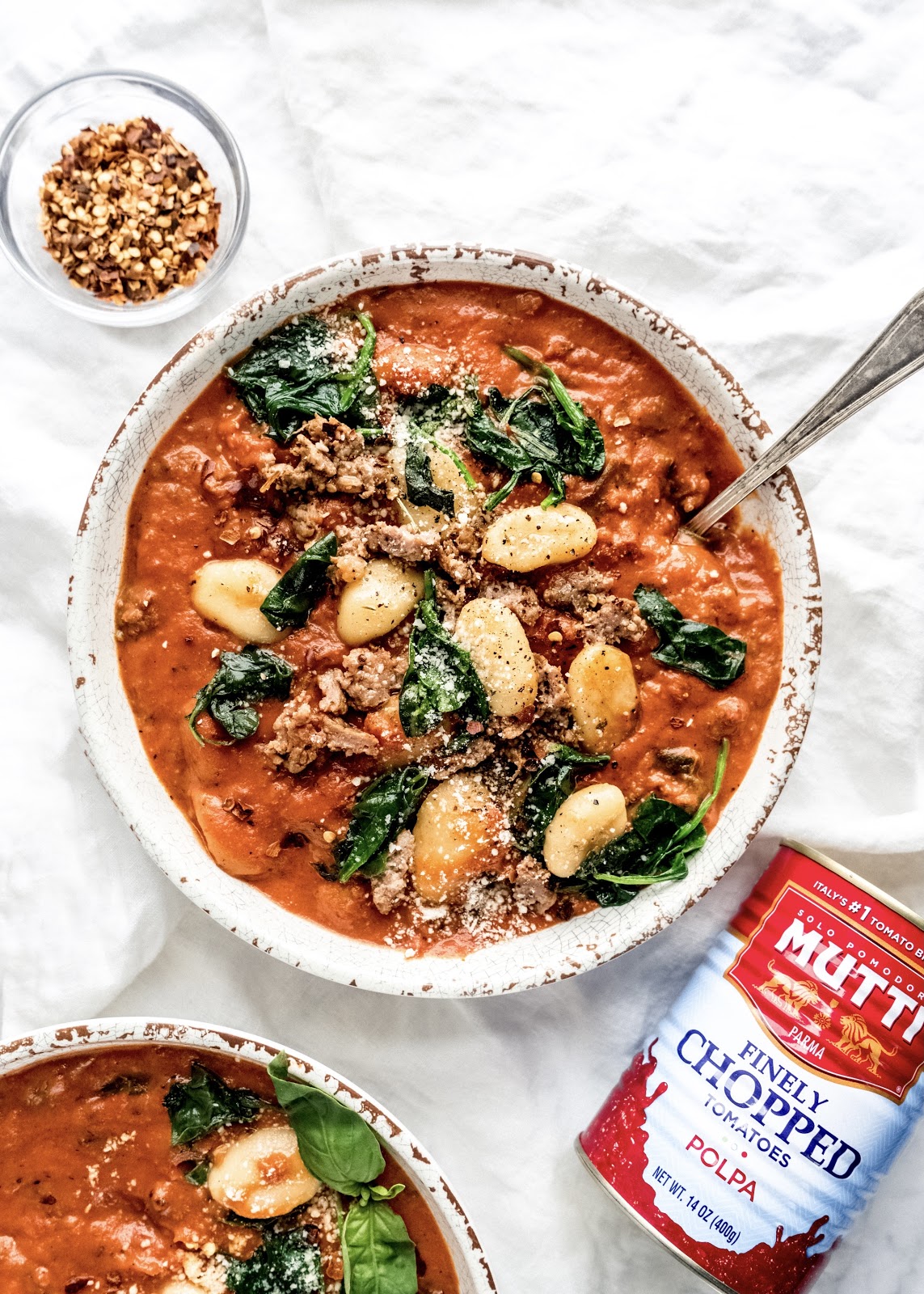 Spicy Sausage and Gnocchi Soup with Tomatoes
