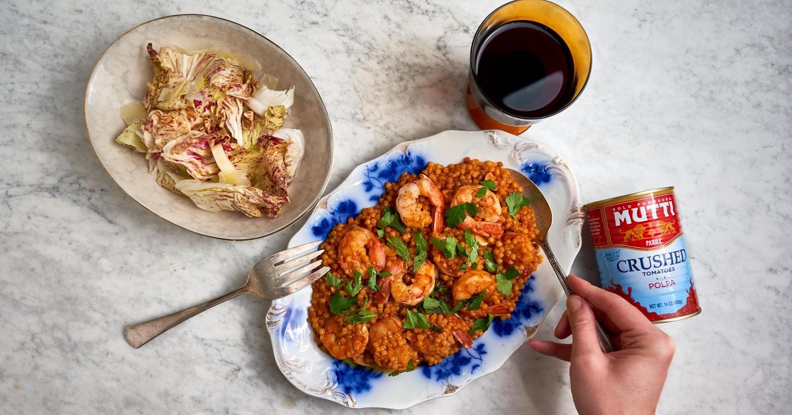 Fregola with Spicy Shrimp and Tomatoes