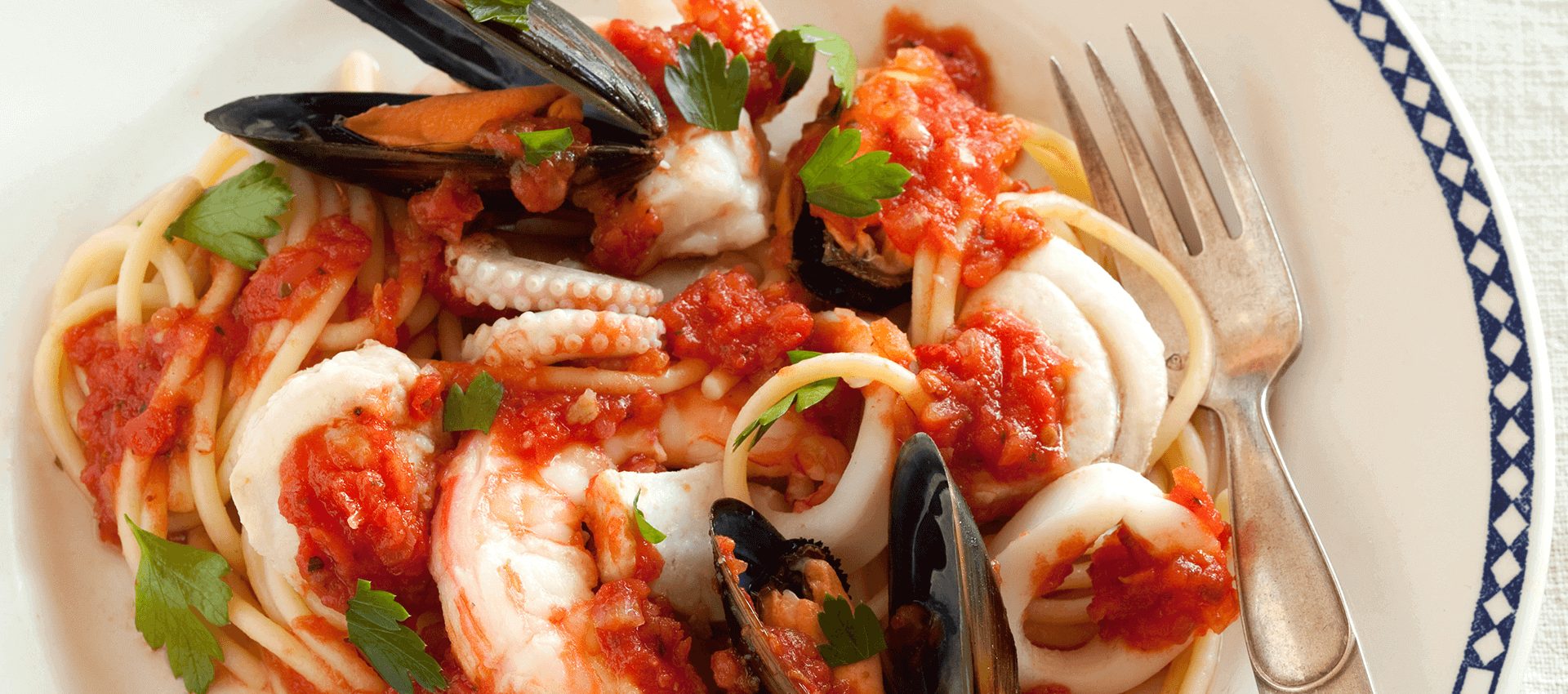 Spaghetti marinara with Polpa