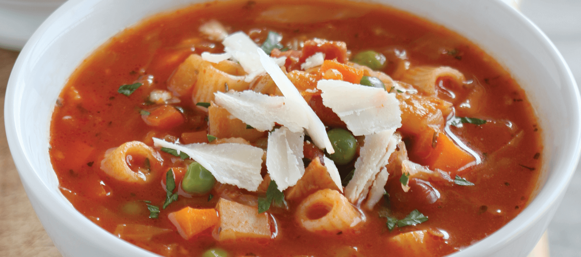 Hearty Minestrone Soup made with Tomato Puree
