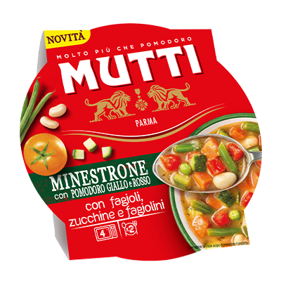Minestrone con pomodori gialli e rossi
